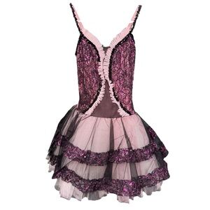 Art Stone the Competitor | Pink and Black Lace Ballet Tutu Dress, Size SA